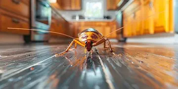 Cockroach infestation in a home kitchen